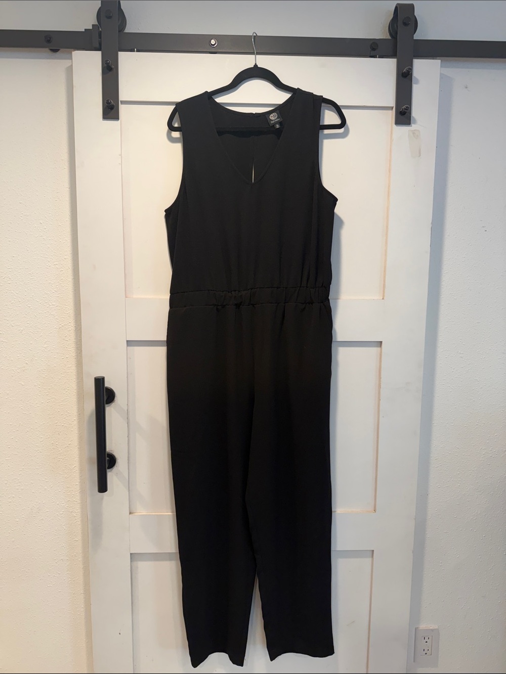 bobeau Black Sleeveless V-Neck Jumpsuit